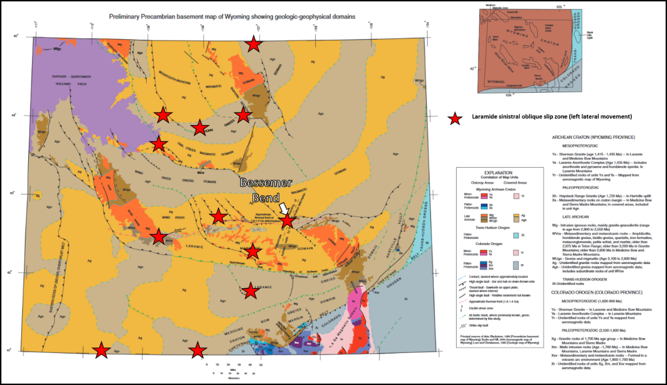 Precambrian basement map of Wyoming