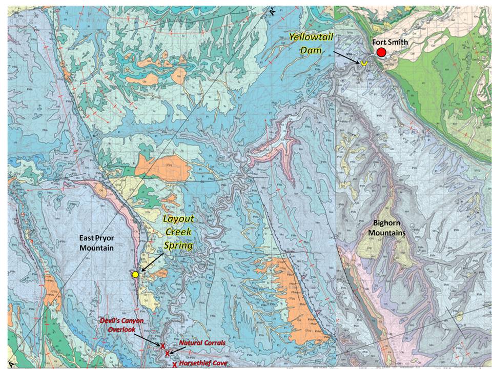 Geologic map of Montana portion Bighorn Canyon National Recreation Area