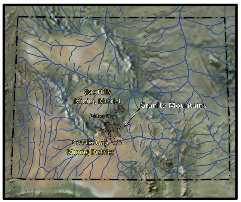 Paleogeography and paleodrainage map of Early Eocene in Wyoming