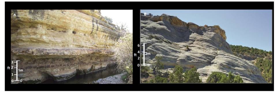 Pictures Tensleep Sandstone, marine and dune depositional environment, Medicine Lodge, Big Horn County, Wyoming