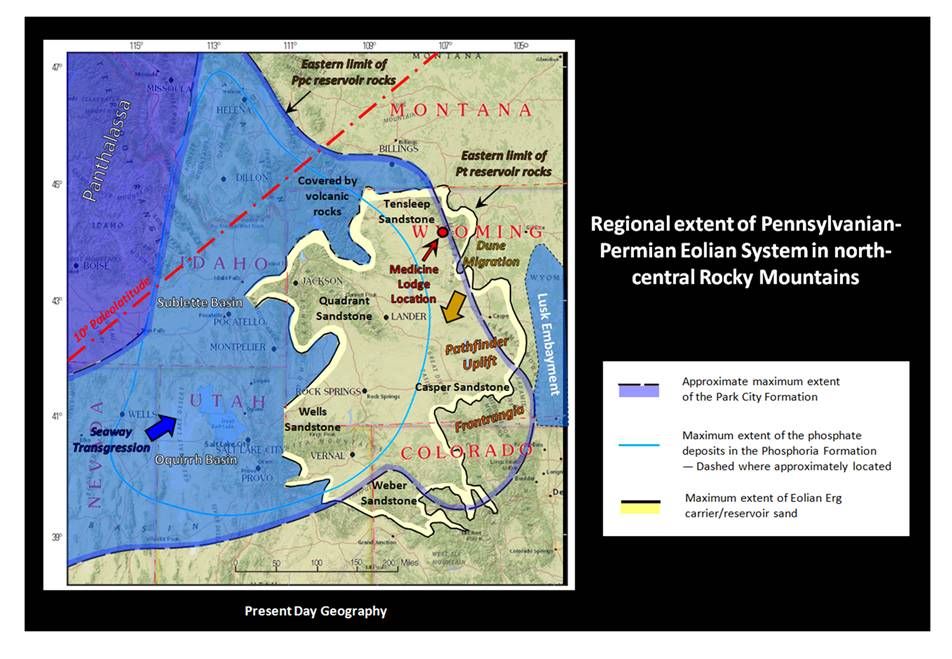 Map Pennsylvanian-Permian paleogeography Rocky Mountains
