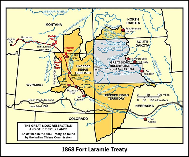 Map of Fort Laramie 1868 Treaty with the Sioux Nation