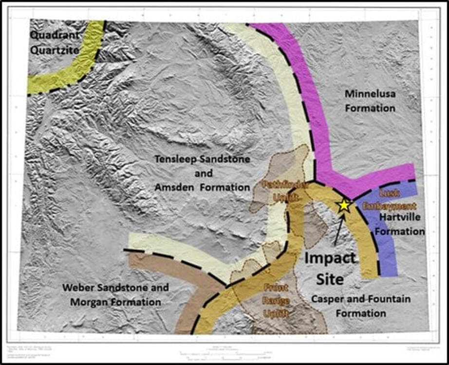 Map of areal extent of Pennsylvanian formations in Wyoming