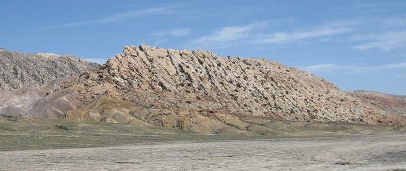 Picture Cretaceous Greybull river channel sandstone, Sheep Mountain Anticline, Wyoming