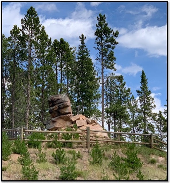 Picture of Precambrian basement granite spire, US 14, Sheridan County, Wyoming