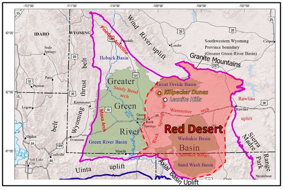 Map of Greater Green River Basin