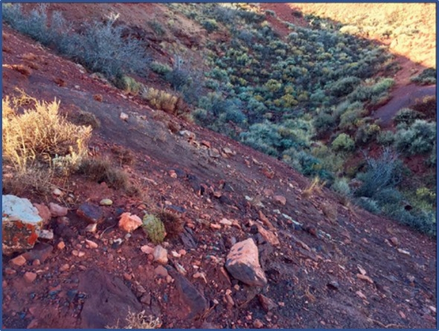 Picture of Rawlins Red iron ore outcrop, Carbon County, Wyoming