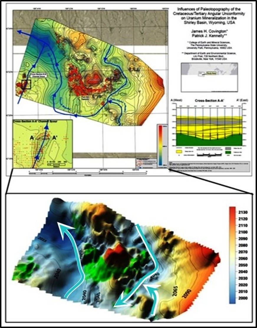 Paleogeography maps of Cretaceous/Tertiary unconformity, Shirley Basin, Wyoming