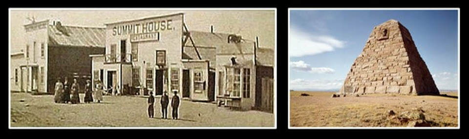 Pictures of Sherman Wyoming circa 1870 and Ames Monument, Albany County, Wyoming