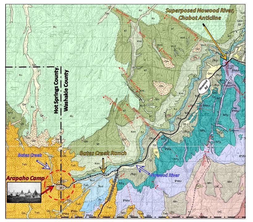 Geologic map southeast Bighorn Basin and Upper Nowood Road Area