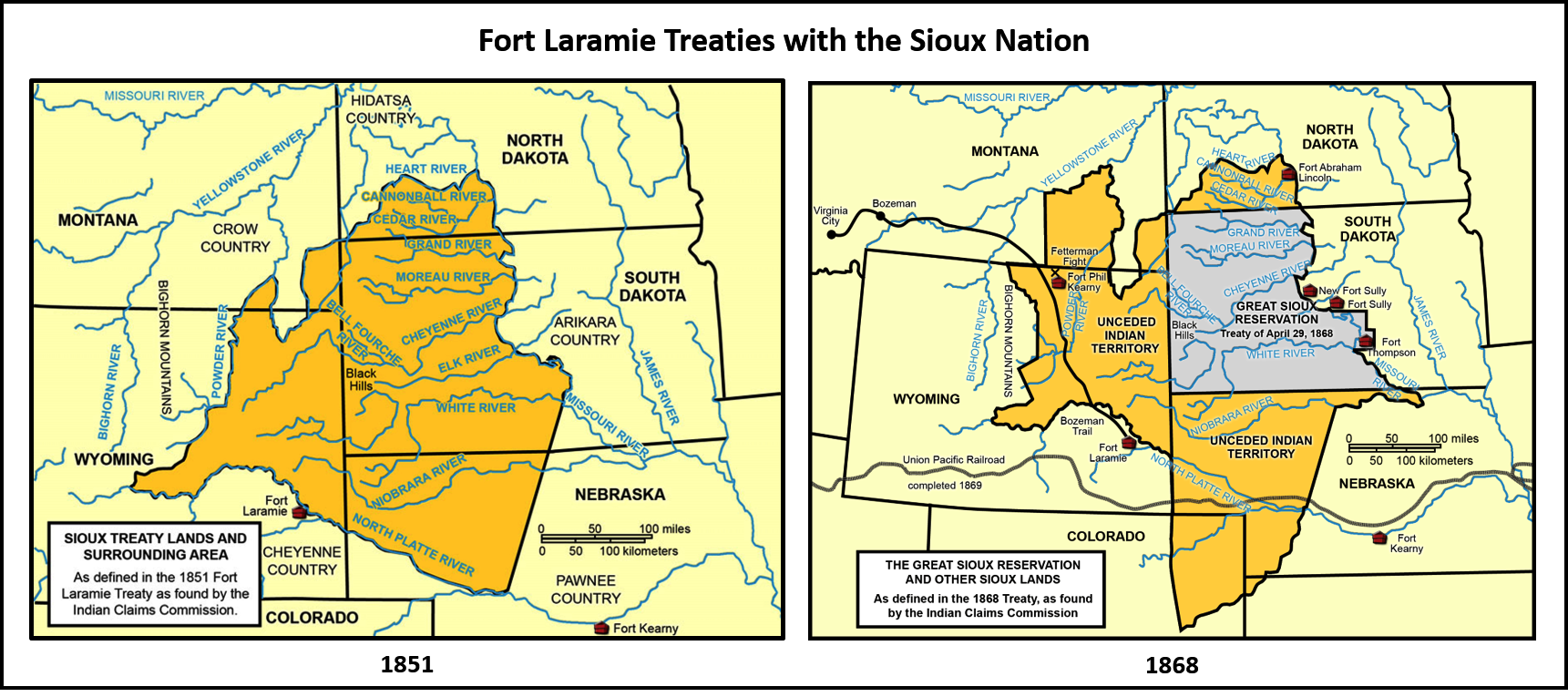 Maps of Fort Laramie Treaty with Sioux