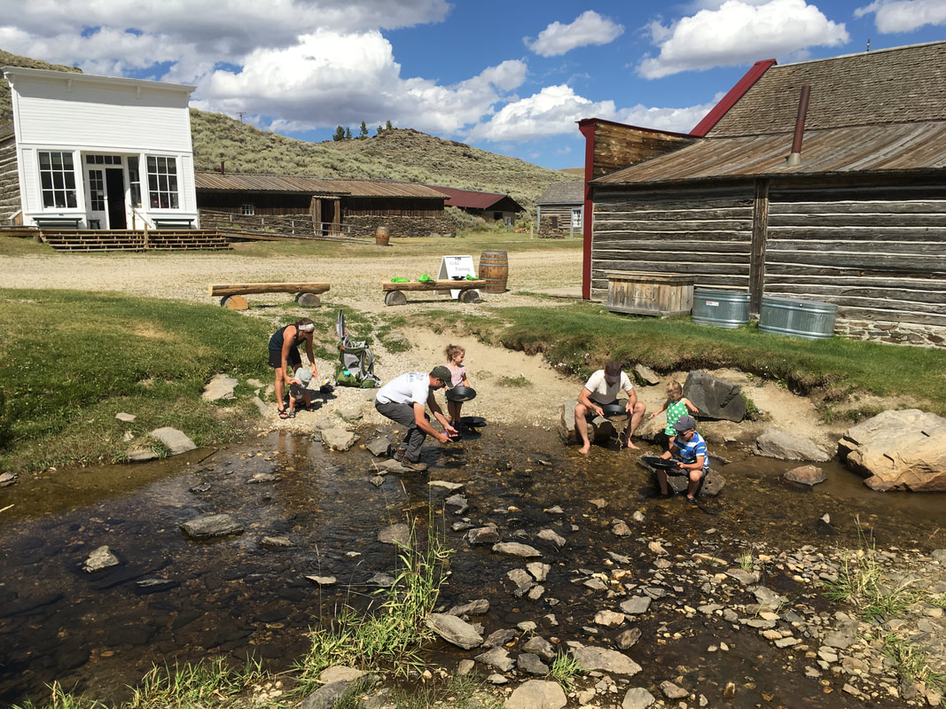 Gold panning at South Pass City State Historic Site, Fremont County, Wyoming