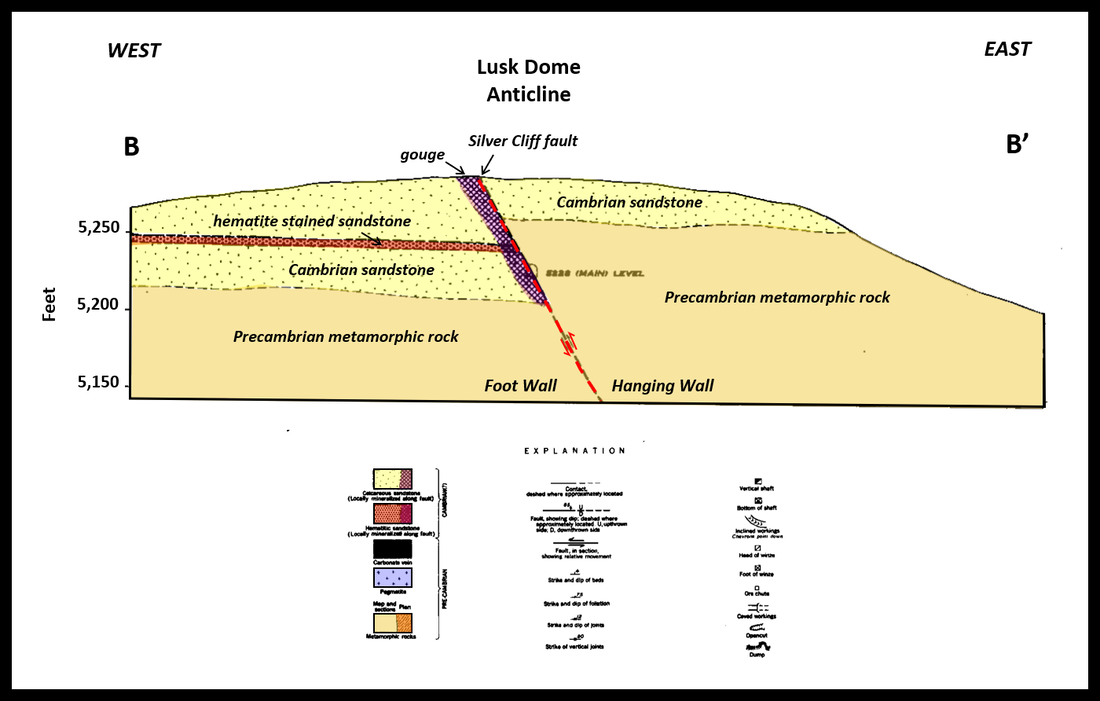Geologic cross section of Silver Cliff Mine, Lusk, Wyoming