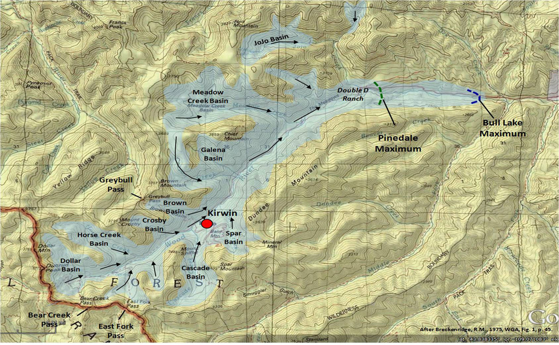 Map of glaciation in Kirwin area, Park County, Wyoming