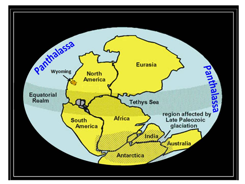 Map supercontinent Pangea and superocean Panthalassa