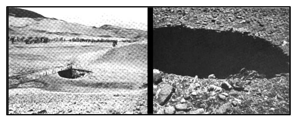 Pictures of sinkholes at Anchor Dam, Hot Springs County, Wyoming