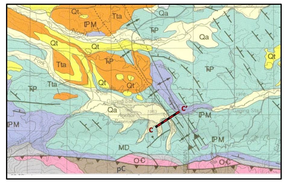 Geologic map of Anchor Dam area, Hot Springs County, Wyoming