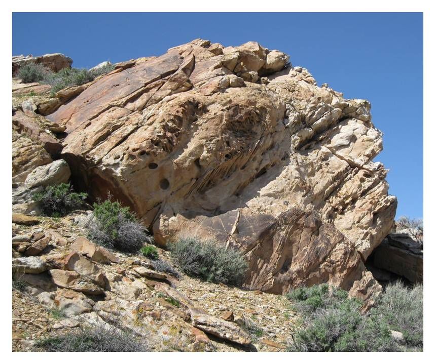 Picture of fluvial outcrop of Greybull Sandstone, Sheep Mountain, Big Horn County, Wyoming