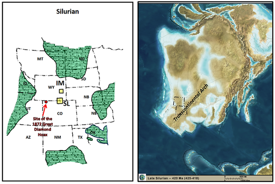 Maps of Silurian distribution in Rockies and Silurian Paleogeography 