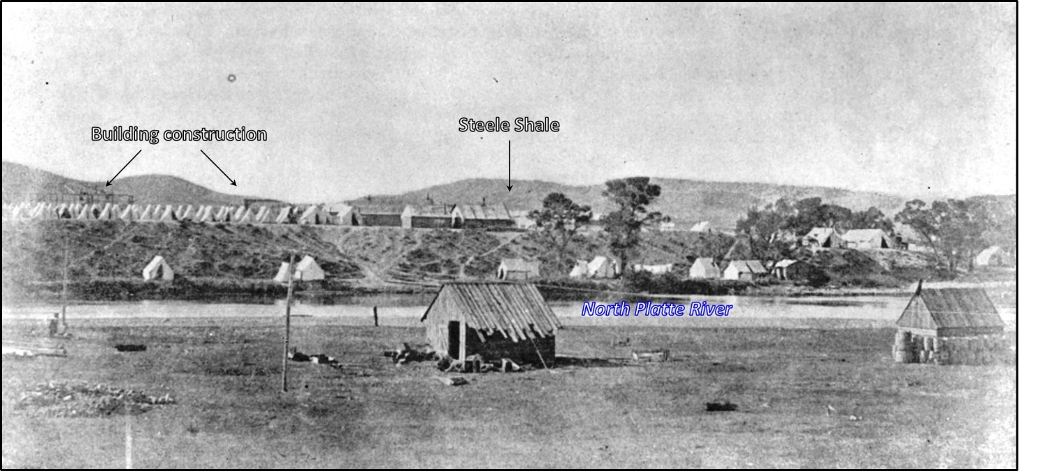 West view of Fort Fred Steele, 1868, Wyoming