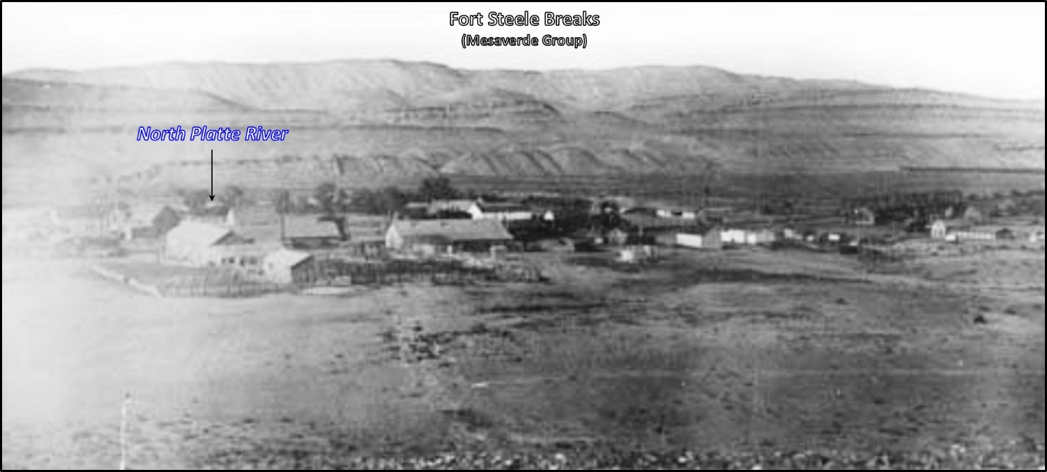 East view of Fort Fred Steele, 1878, Wyoming