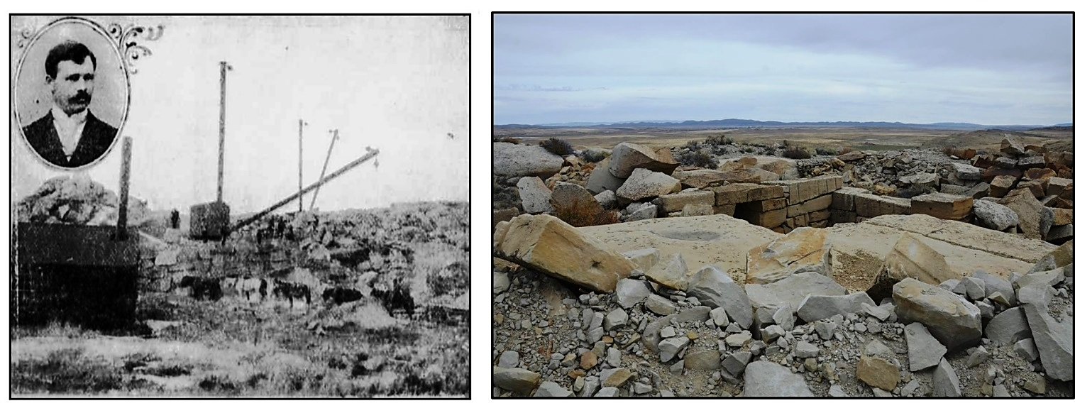 Pictures of Rawlins Mesaverde Sandstone Quarry, late 19th century and recent, Carbon County, Wyoming 