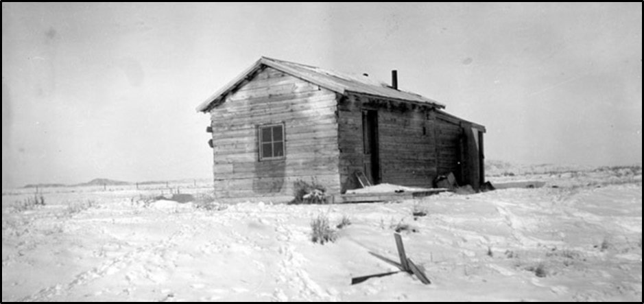 Picture of Ella Watson's (aka Cattle Kate) homestead cabin, Wyoming
