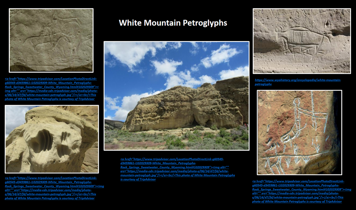 Pictures of White Mountain Petroglyphs, Sweetwater County, Wyoming