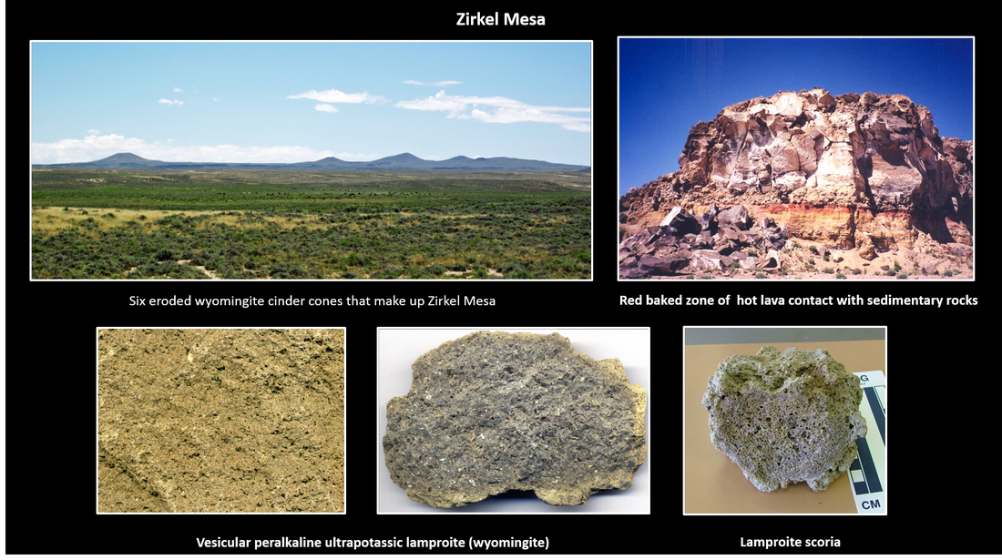 Pictures of Zirkel Mesa and lamproite rocks in Leucite Hills, Wyoming