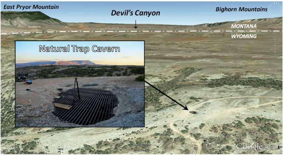 Pictures surface of Natural Trap Cave System, Big Horn County, Wyoming