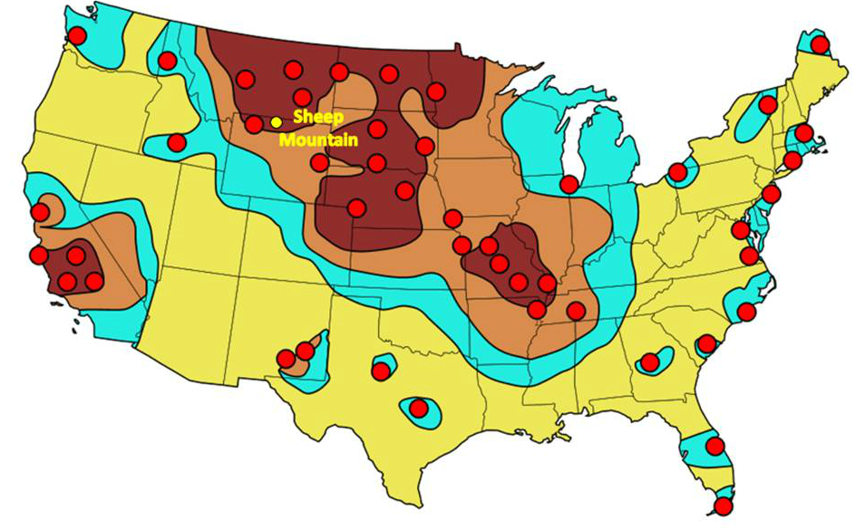 Map US nuclear strike and fallout 