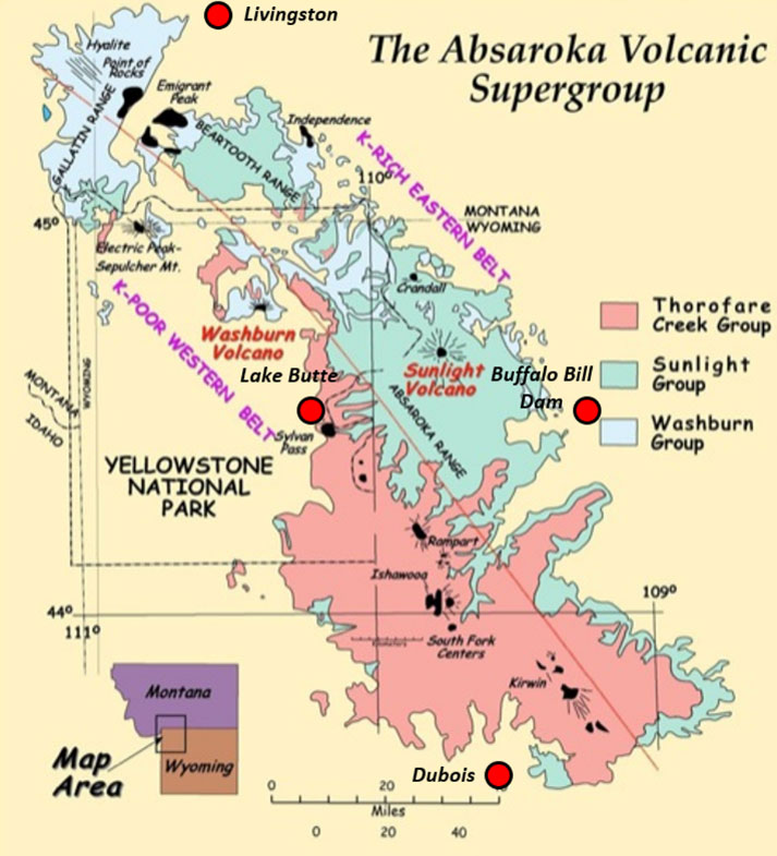 Geologic map Absaroka Volcanic Province, Wyoming and Montana