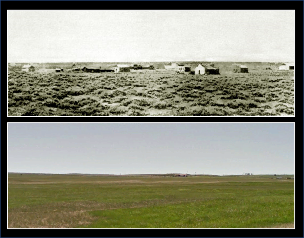 Pictures of Bessemer Bend 1892 and today, Natrona County, Wyoming