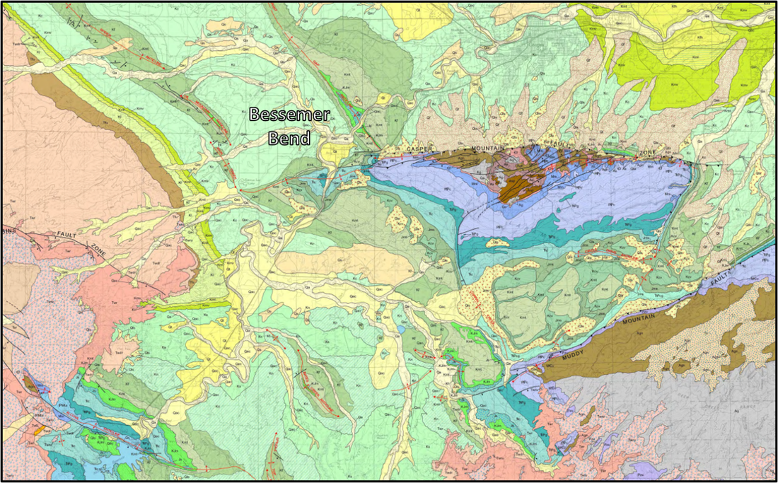 Geology map of Casper Area, Wyoming