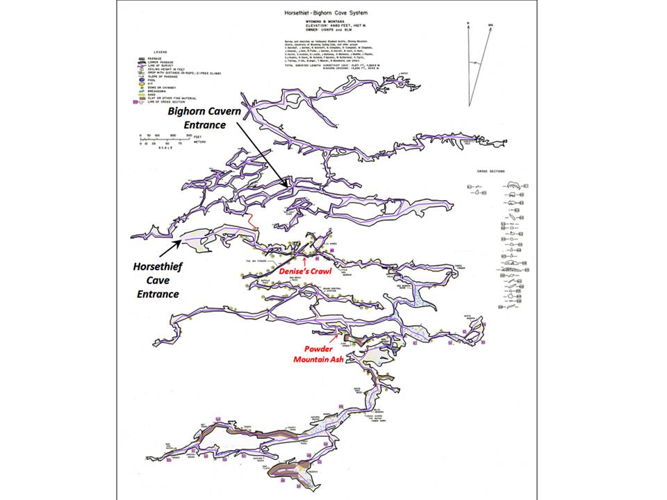 Map Horsethief-Bighorn Cave System