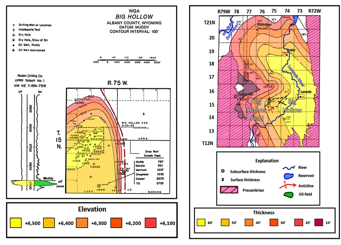 Geologic maps of Big Hollow Oil Field, Wyoming