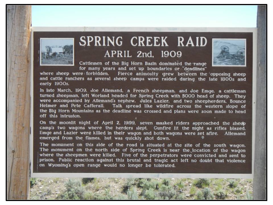Picture Spring Creek Raid historical sign 