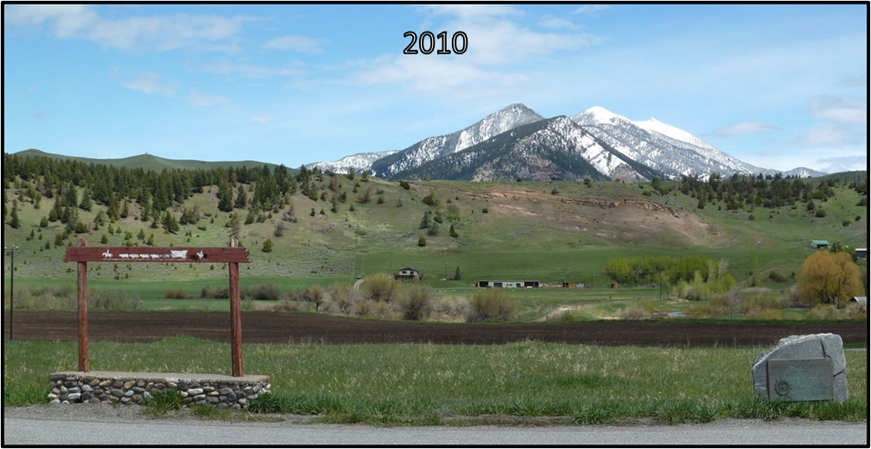 Picture of Fort Ellis roadside historical marker in 2010, Montana