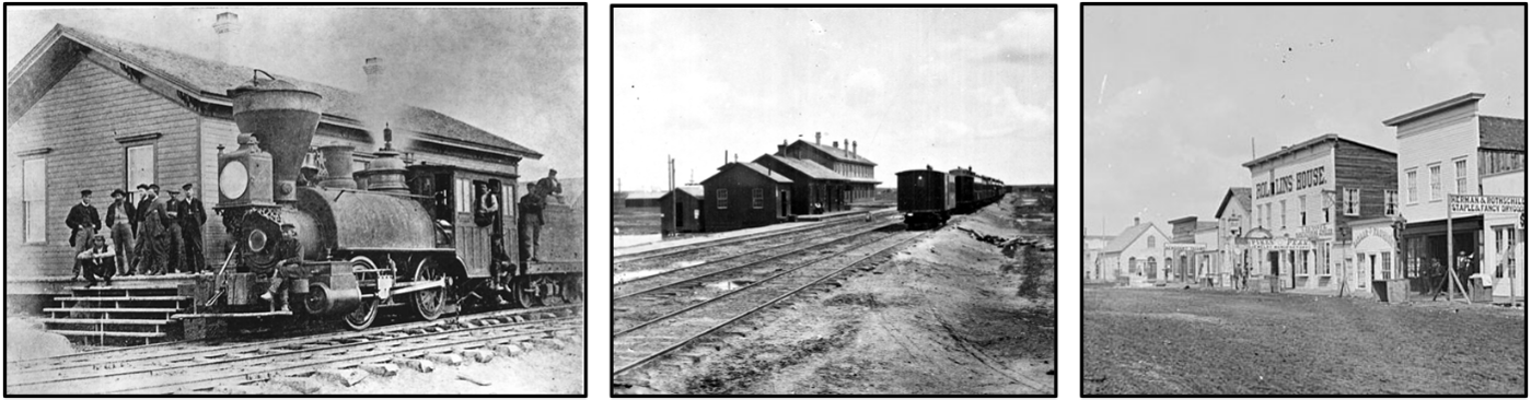 Pictures of Cheyenne and Union Pacific Railroad from 1860's, Laramie County, Wyoming