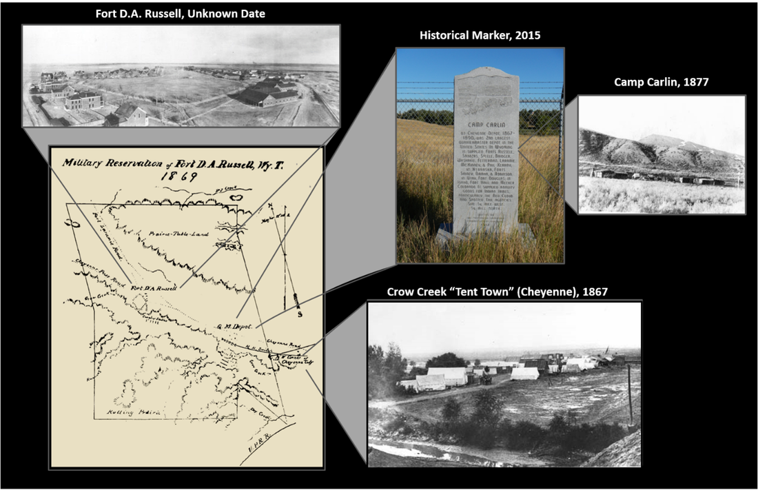 Pictures and map of Fort Russell, Wyoming