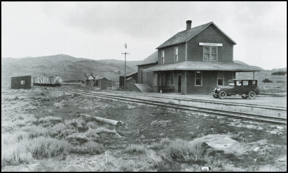 Historic picture of Encampment Railway Station, Wyoming