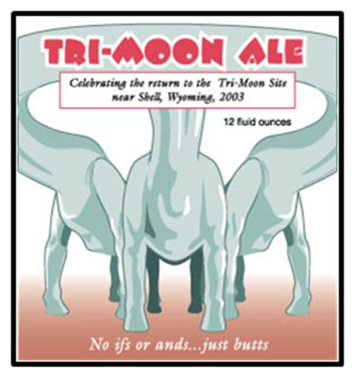 Beer label art commemorating Tri-Moon Quarry