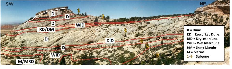 Tensleep Sandstone with dune interpretation in Alkali Wilderness Study, Big Horn County, Wyoming