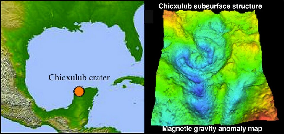 Maps of Chicxulub Crater, Yucatan Peninsula, Mexico