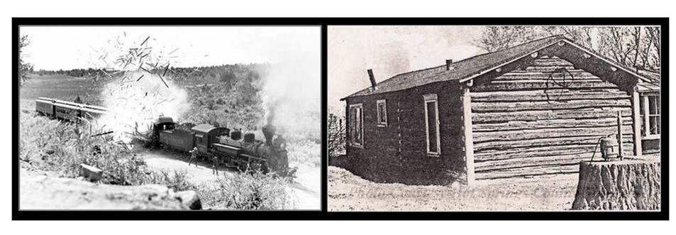 Pictures Wilcox Train robbery movie scene and Anderson's Hog Ranch, Hot Springs County, Wyoming