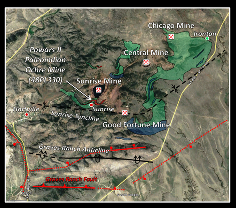 Map of Hartville Uplift iron mines, Wyoming