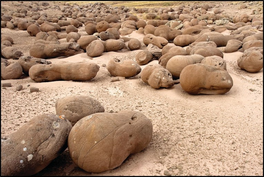 Picture of concretions in the Wasatch Formation at Pumpkin Buttes, Wyoming