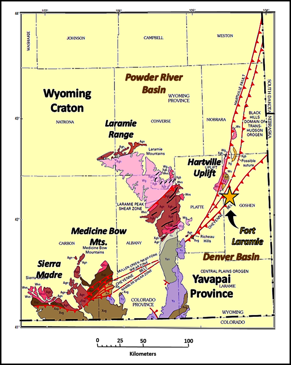 Geologic-tectonic map of Precambrian rocks in southeast Wyoming
