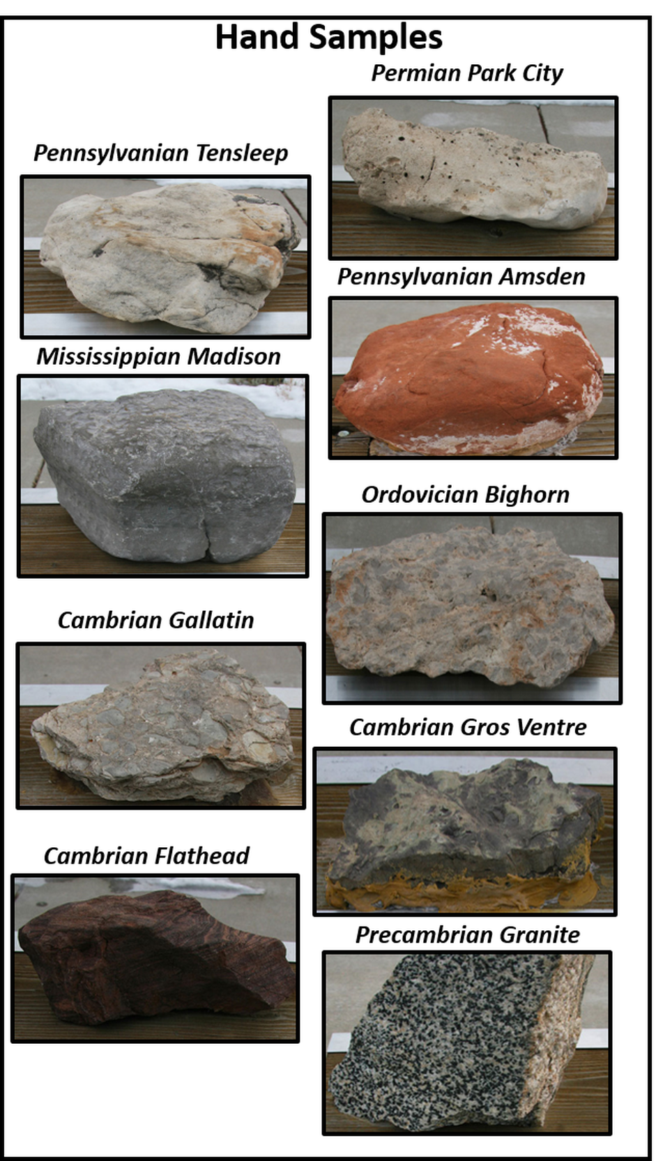 Pictures of Paleozoic rocks  from Sinks Canyon, Fremont County, Wyoming