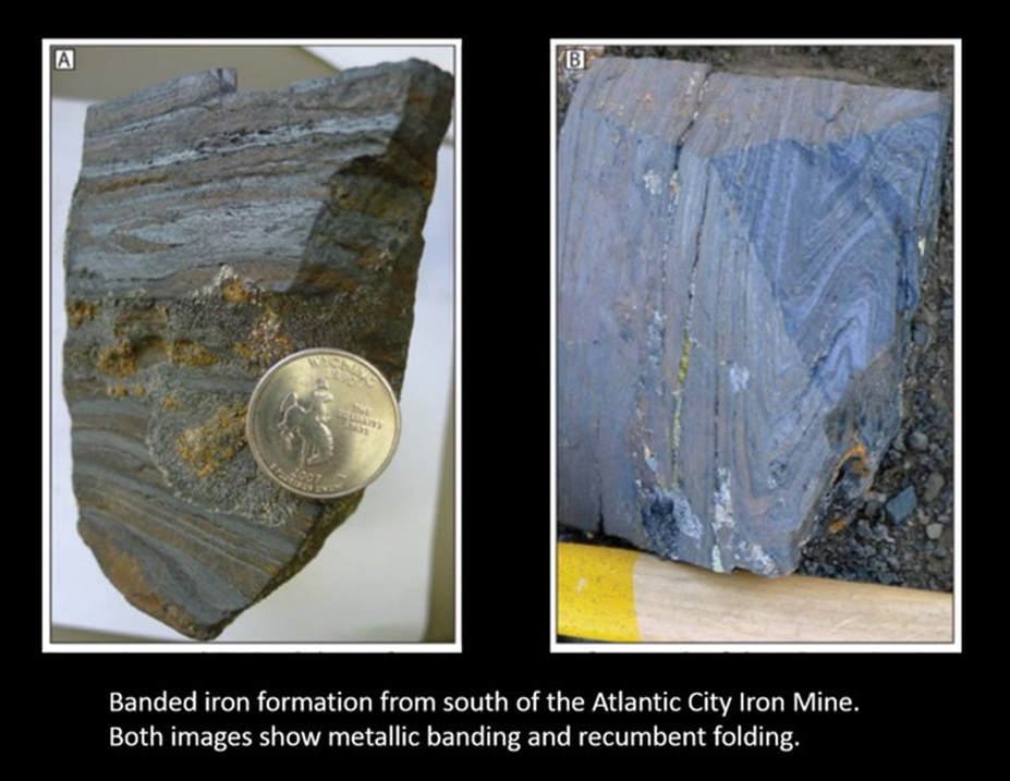 Pictures of banded iron formation from Atlantic City Iron Mine area, Wyoming